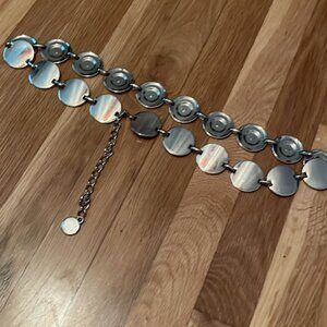 Vintage Y2K Silver Metall Chain Belt